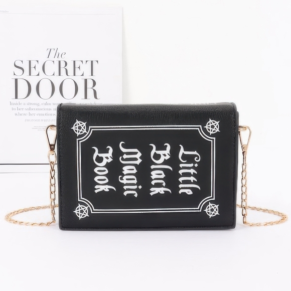 Handbags - Chic Black Magic Book‎ Clutch